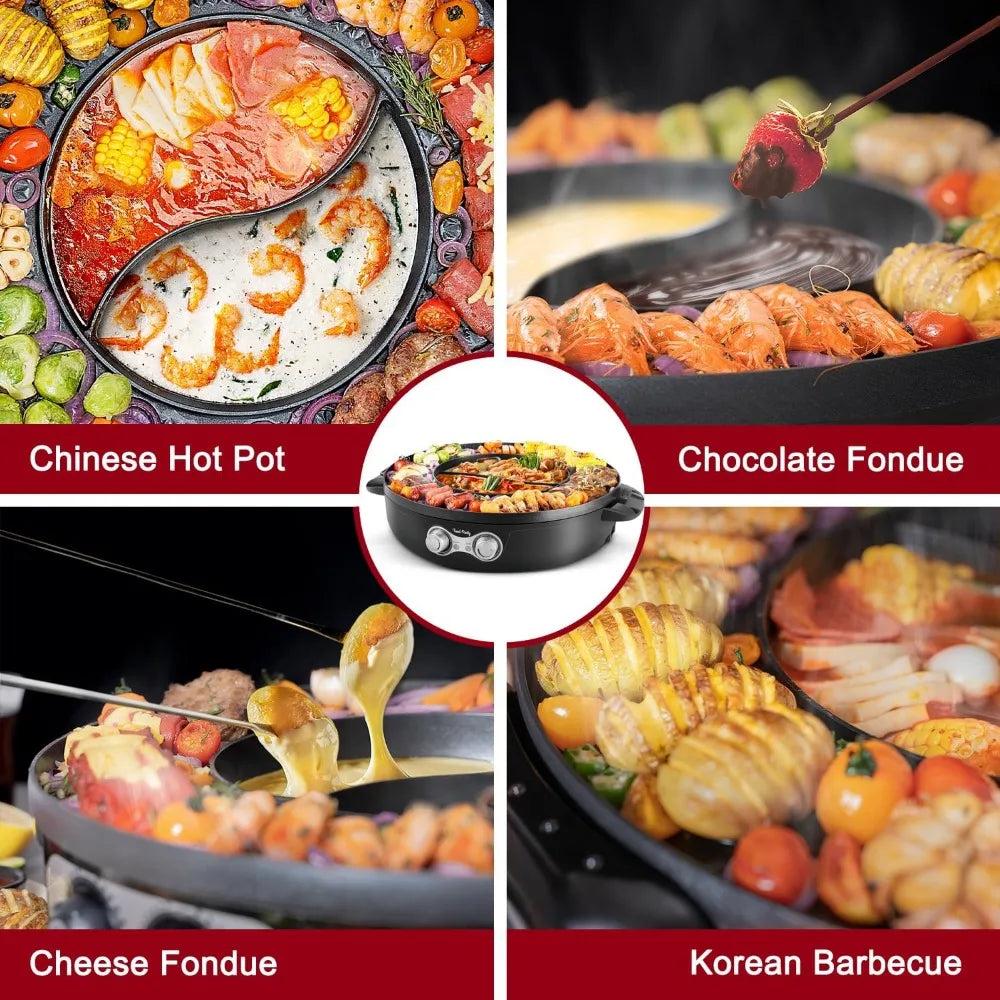 Electric Smokeless Grill and Hot Pot