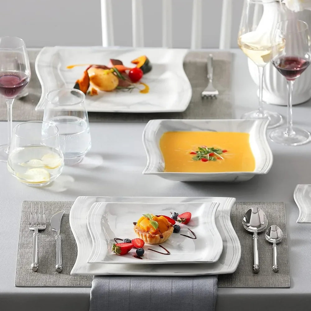 30 Piece Porcelain Dinnerware Sets for 6