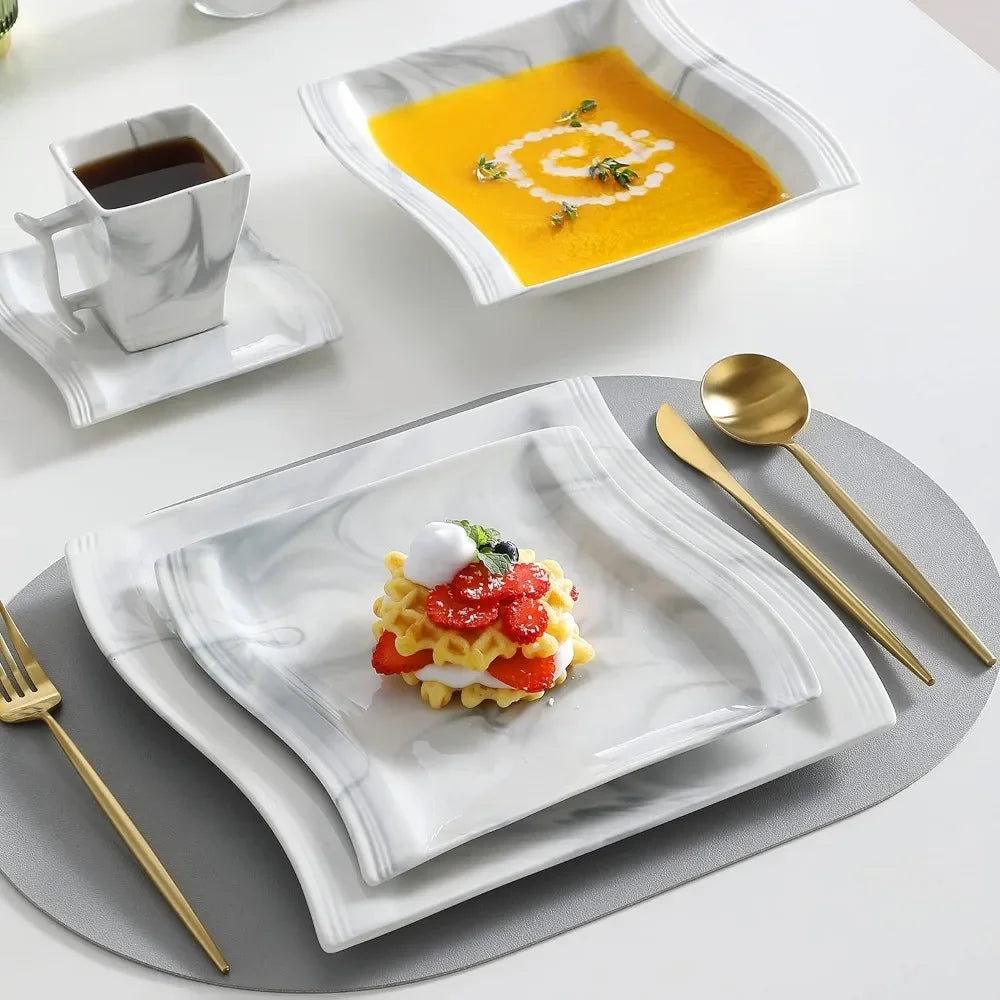 30 Piece Porcelain Dinnerware Sets for 6