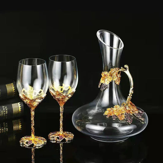 Golden Grape Enamel Glass