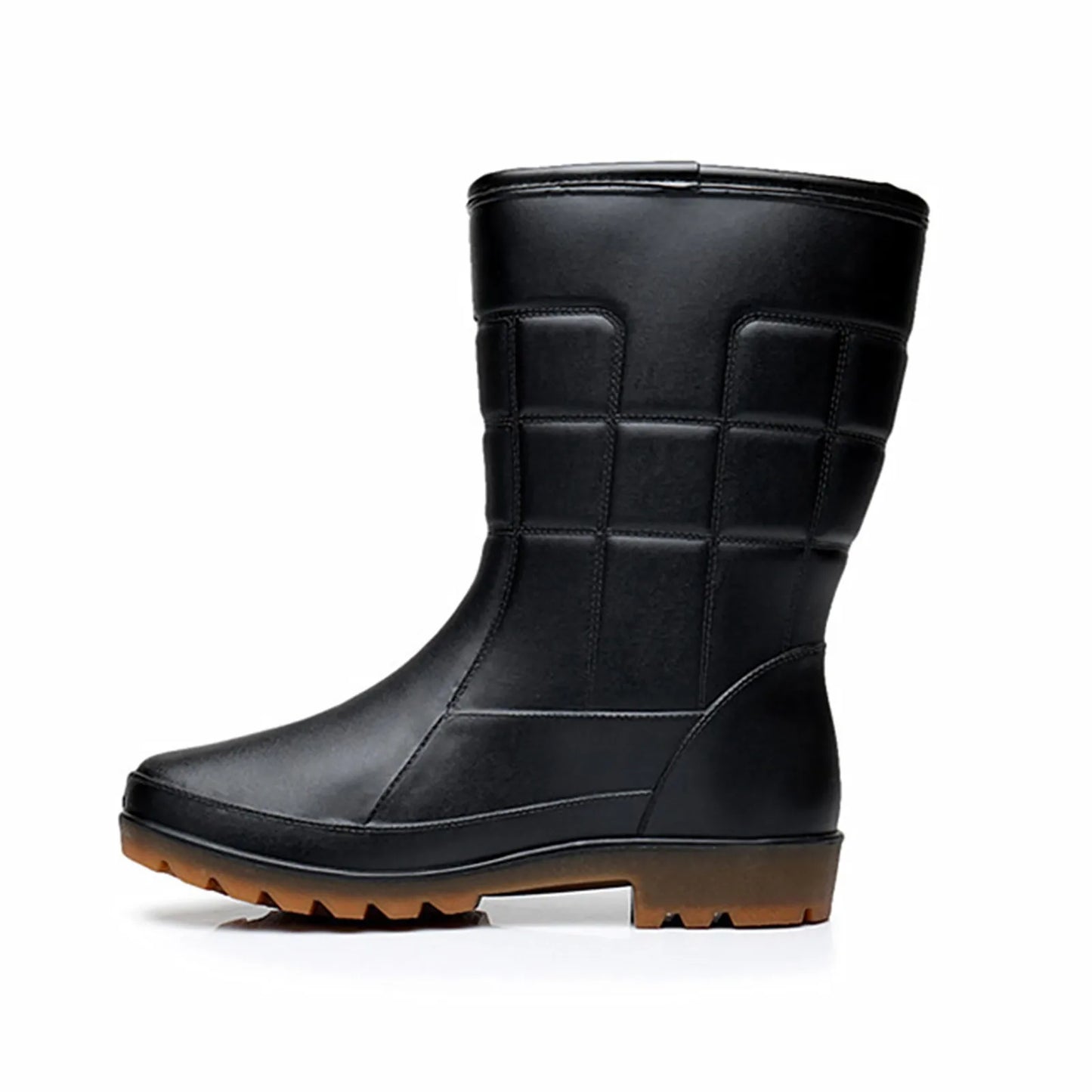 Men Mid Calf Rain Boots