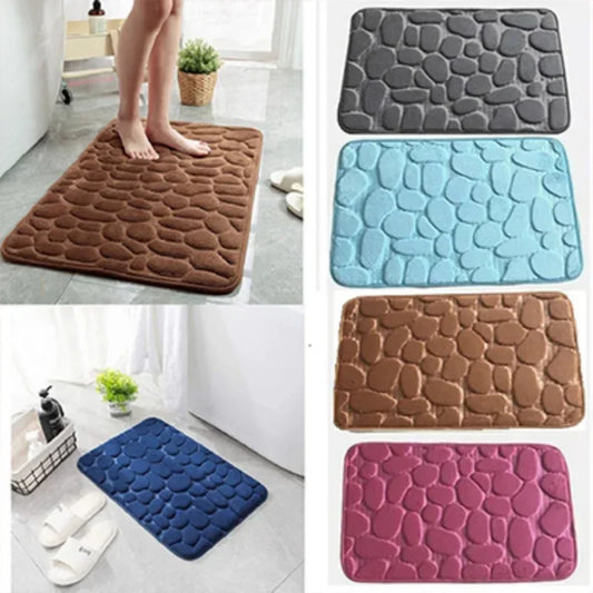 Memory Foam Embossed Velvet  Bathroom Mat