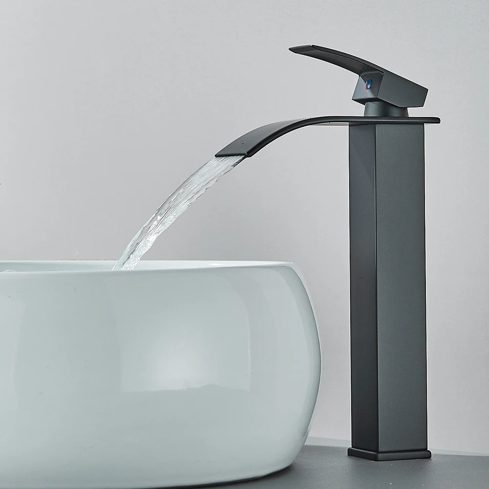 Matte Black Waterfall Basin Faucet