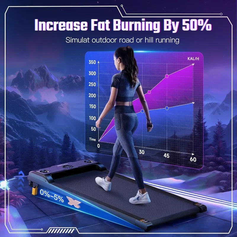 Walking Pad, Under Desk Treadmill with Incline