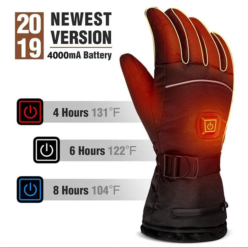 Winter USB Electric Motorcycle Gloves With Rechargeable Battery