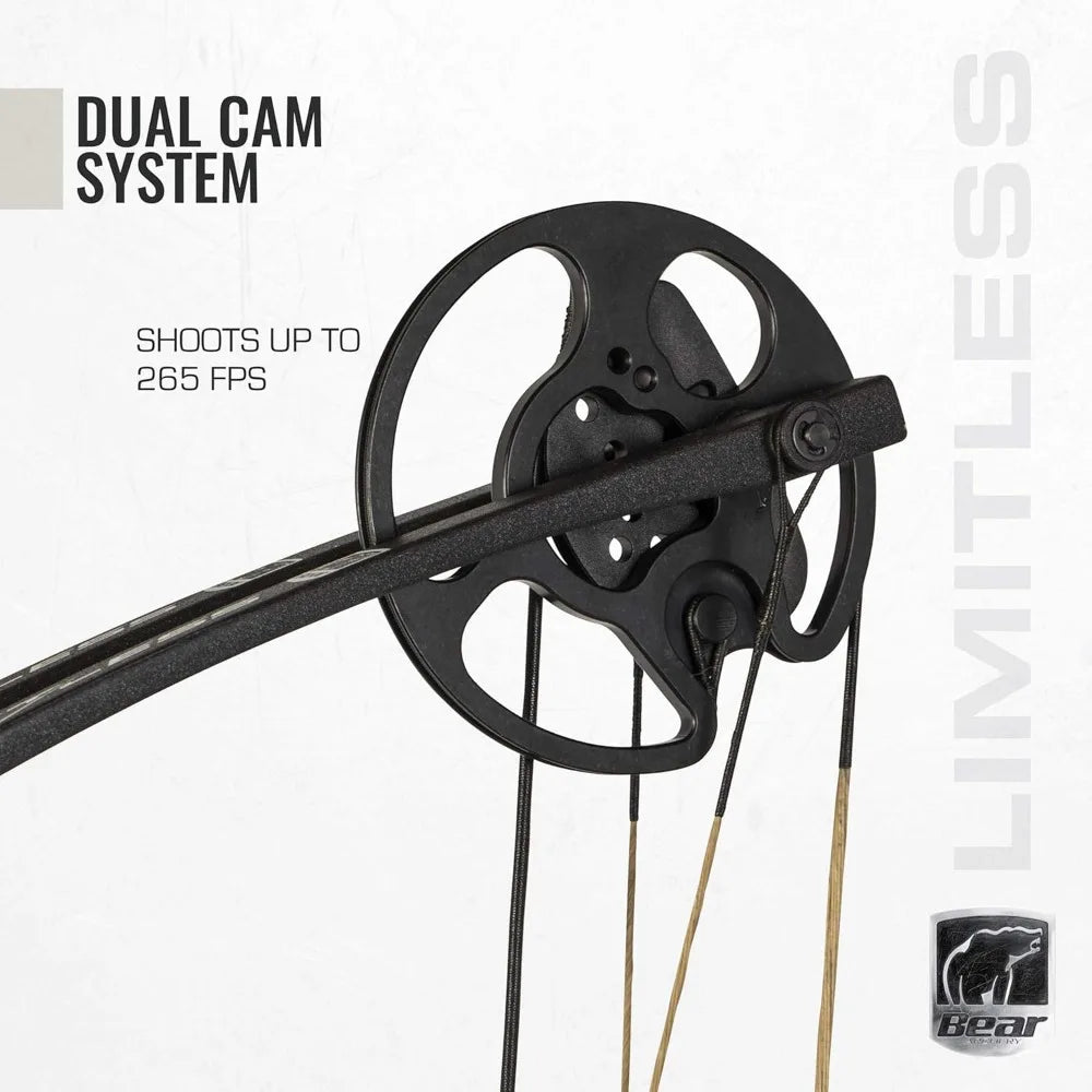 Limitless Dual Cam Compound Bow - Includes Quiver, Sight and Rest, God's Country