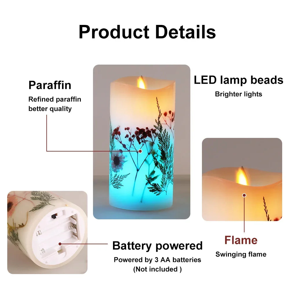 3pcs LED Electronic Candle Set