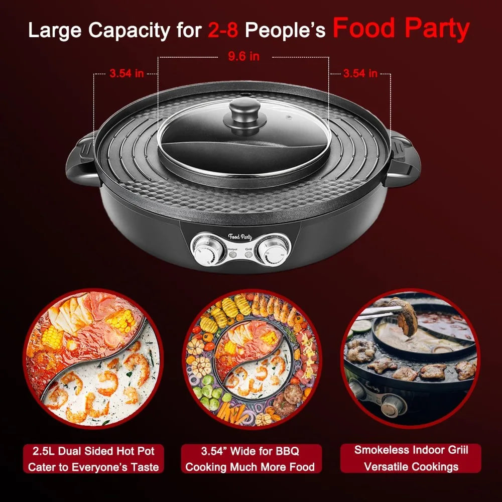 Electric Smokeless Grill and Hot Pot