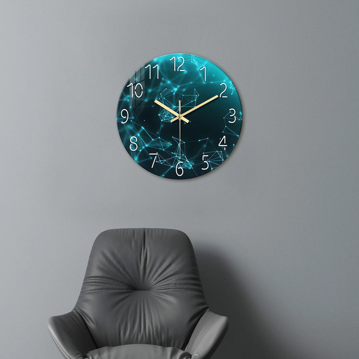 1pc 12 inch glass wall clock,