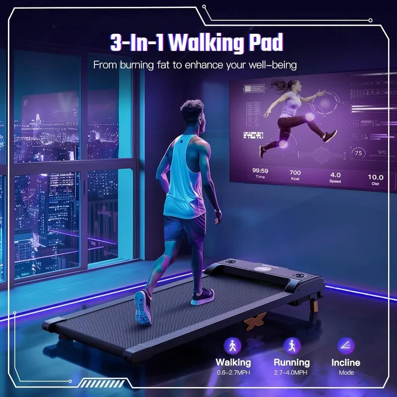 Walking Pad, Under Desk Treadmill with Incline