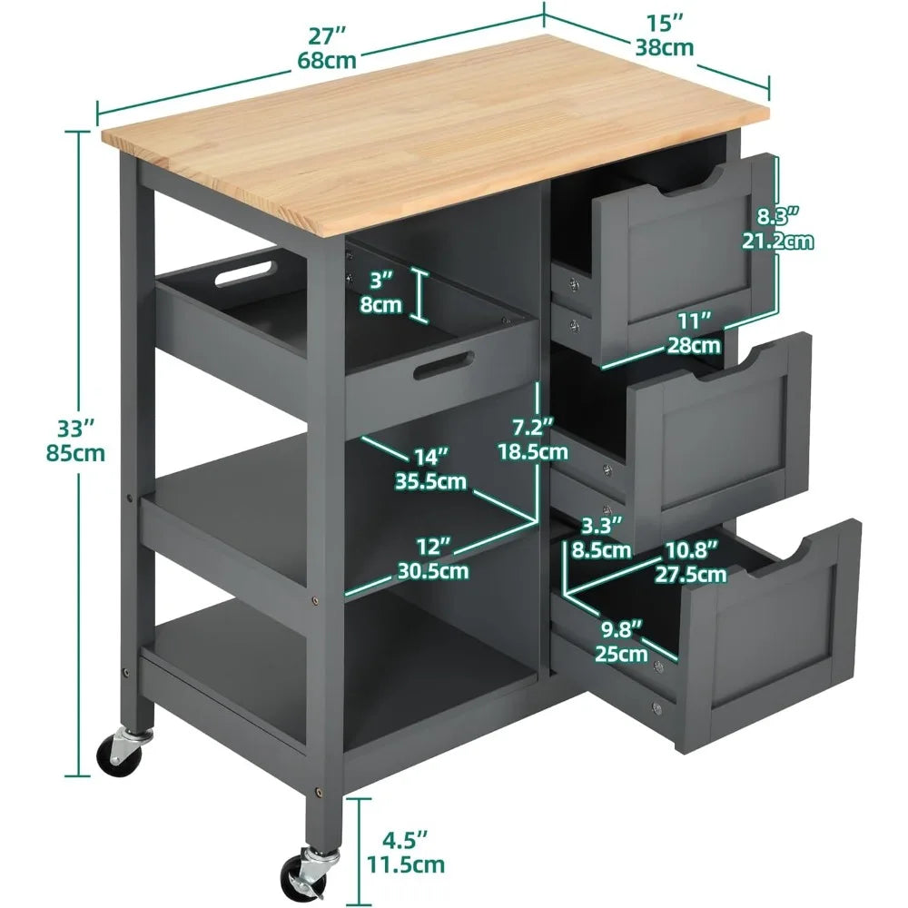 Kitchen Island Cart with Storage