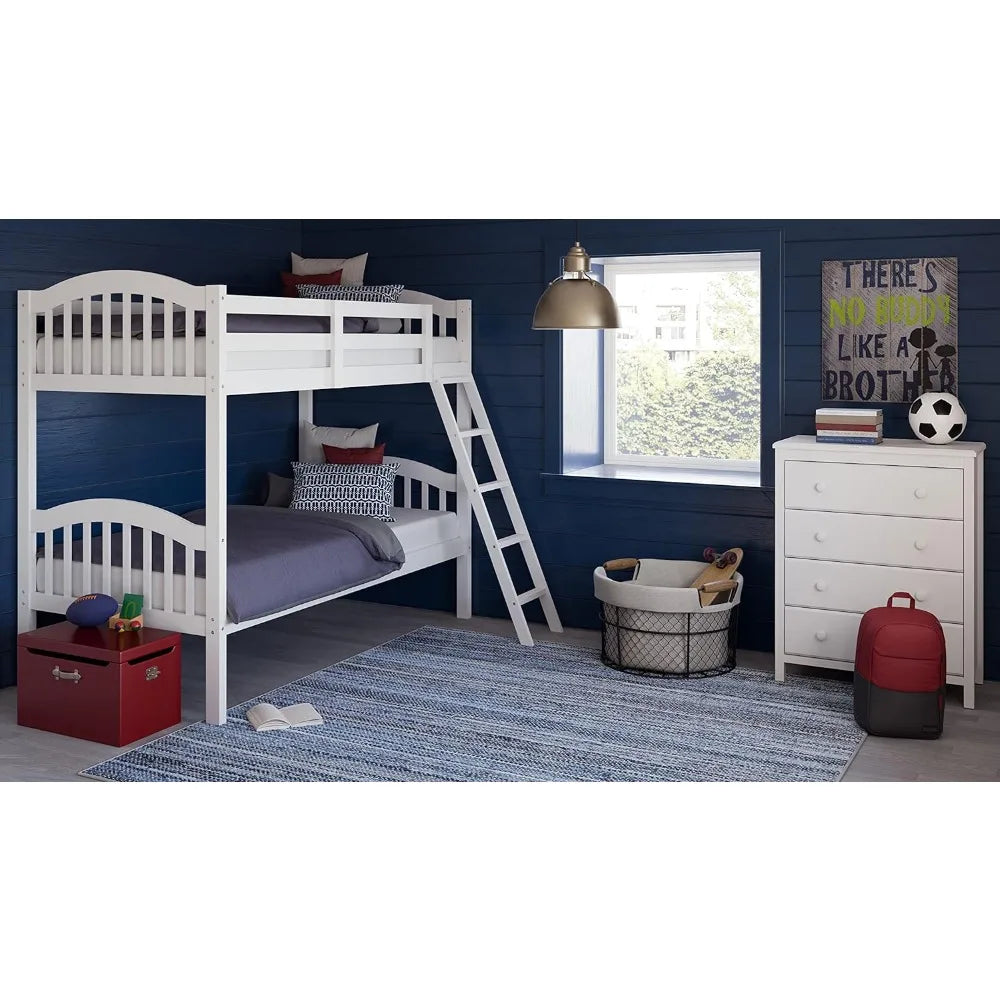 Twin-Over-Twin Bunk Bed (White)