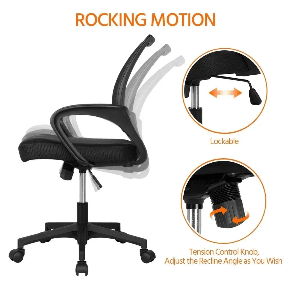 Adjustable Mid Back Mesh Swivel Office Chair