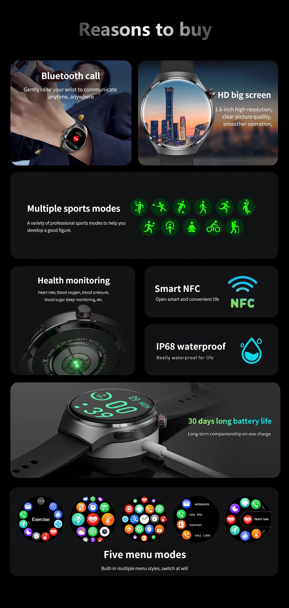 2024 Hot selling men's Bluetooth call smartwatch