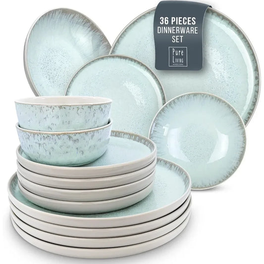 Porcelain Dinnerware Bowl and Plate Sets for 8