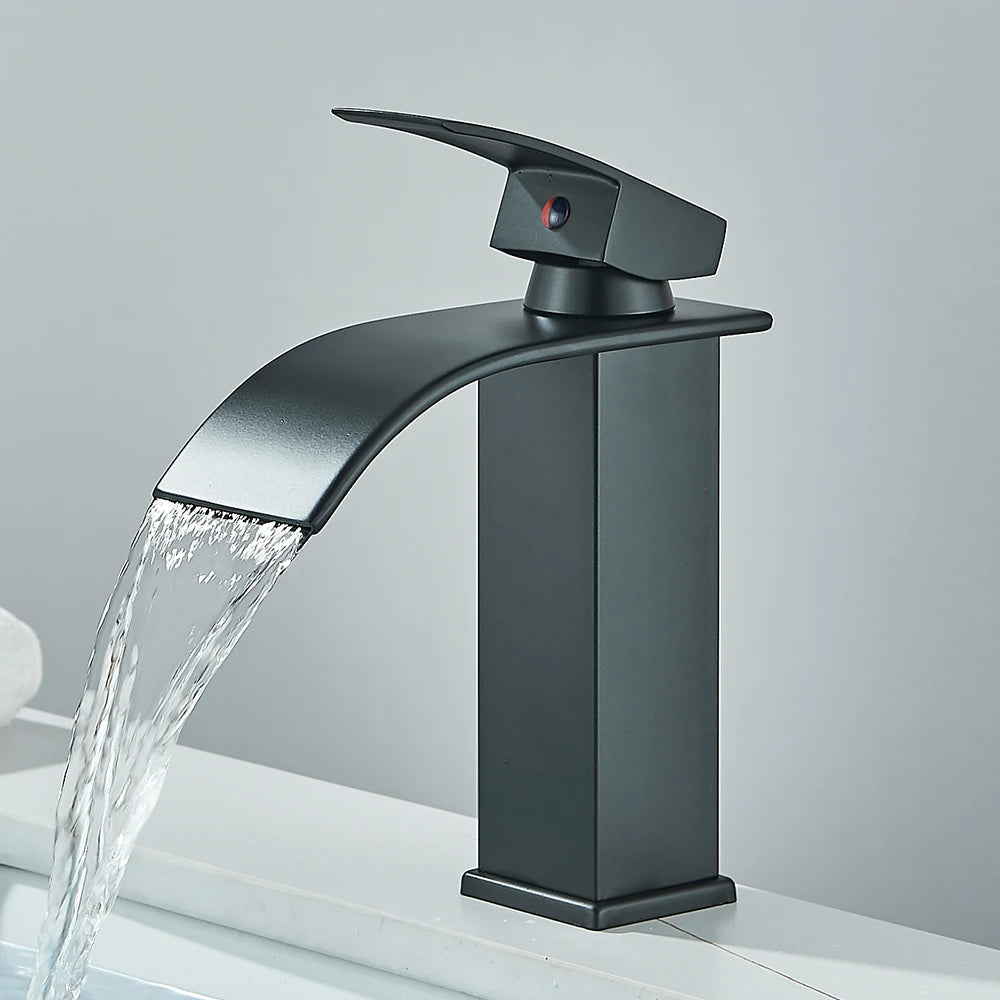 Matte Black Waterfall Basin Faucet