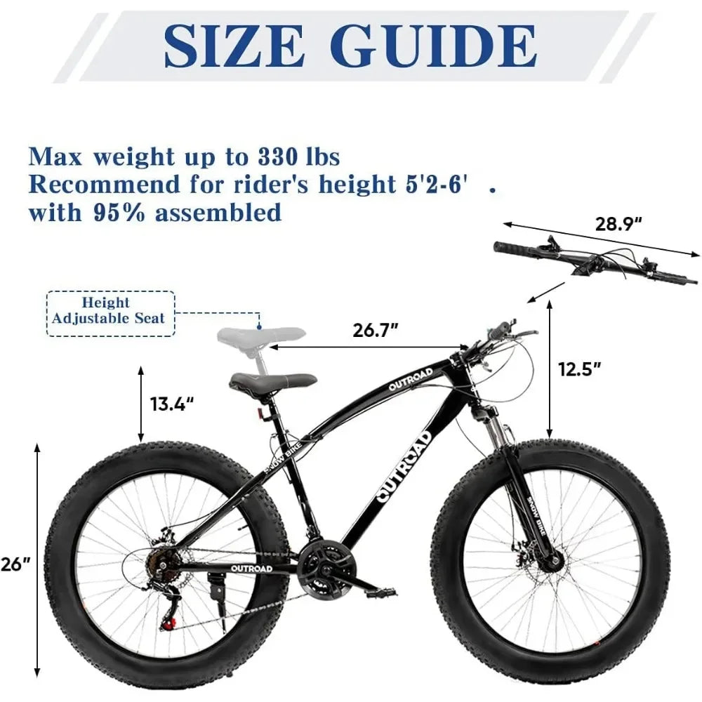 Mongoose Malus Men's and Women Fat Tire Mountain Bike