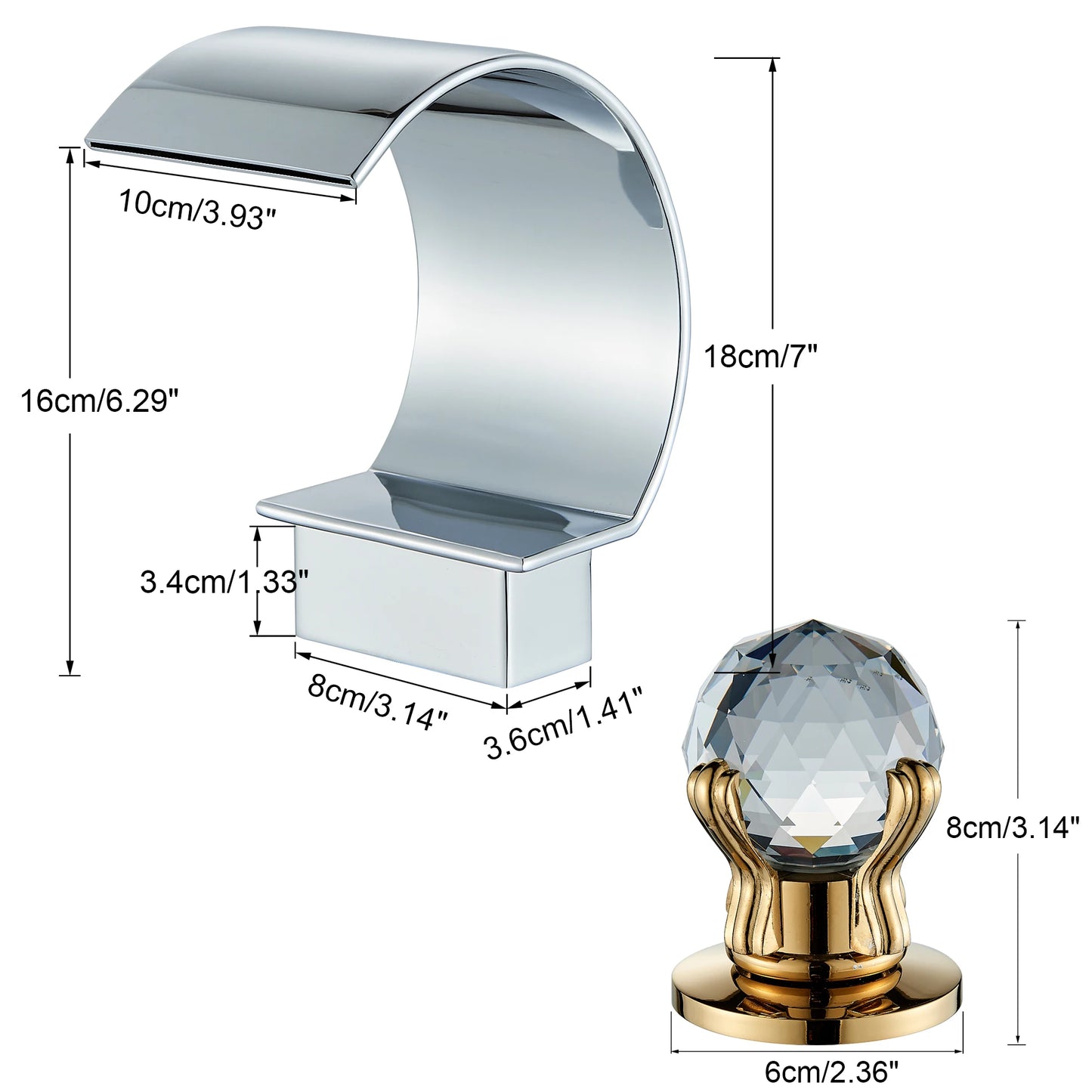 Waterfall Golden Basin Faucet