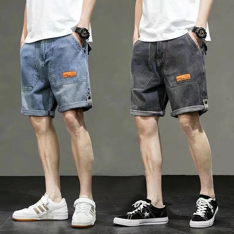 Men's Loose Five-piece Denim Shorts