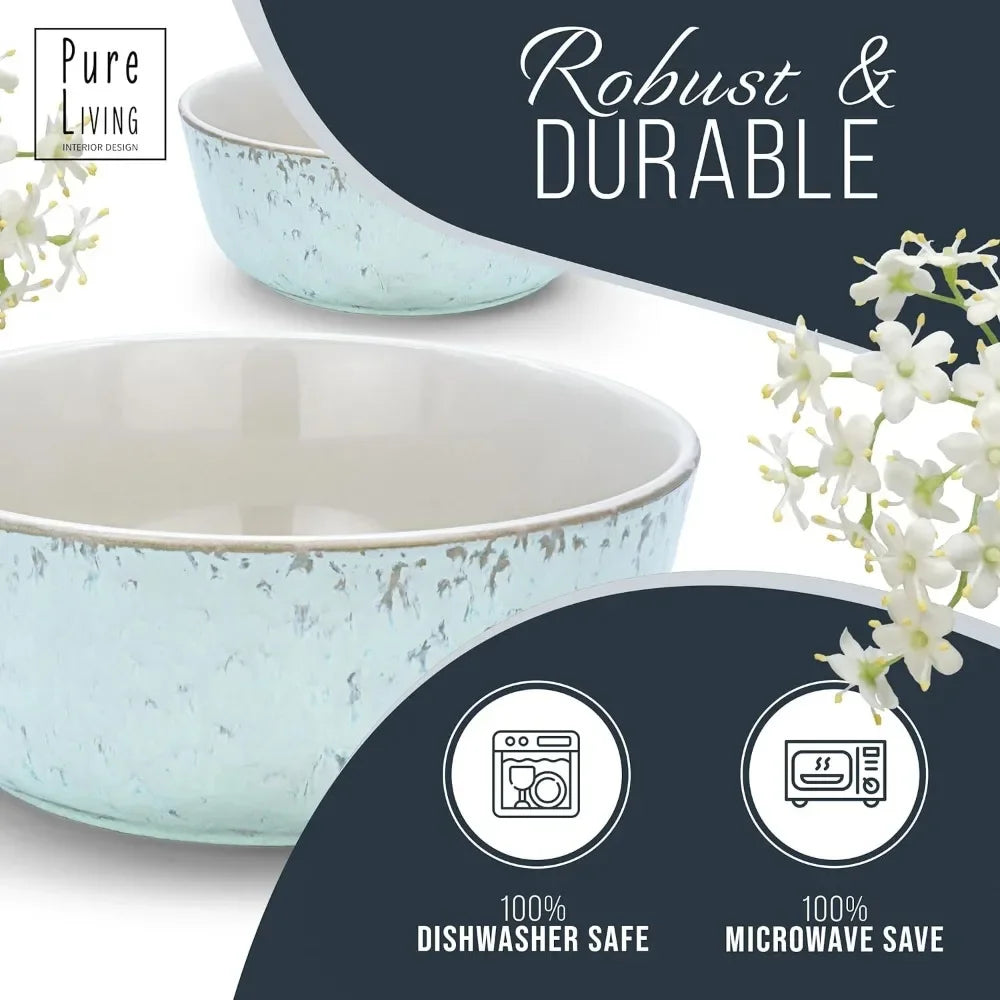 Porcelain Dinnerware Bowl and Plate Sets for 8