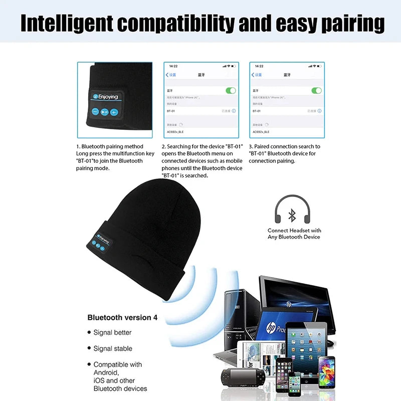 Winter Sports Bluetooth Warm Beanie