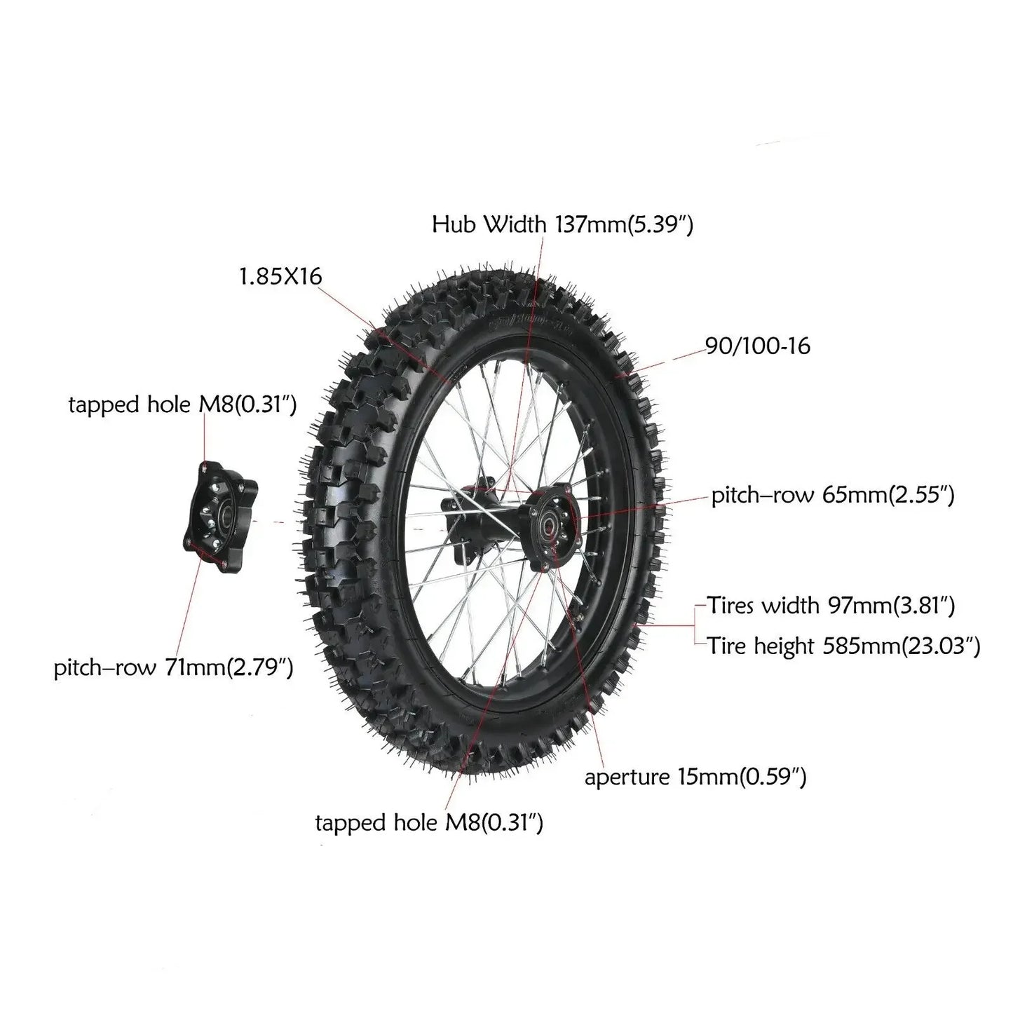 428 Rear Chain Sprocket Rear Tire On Rim