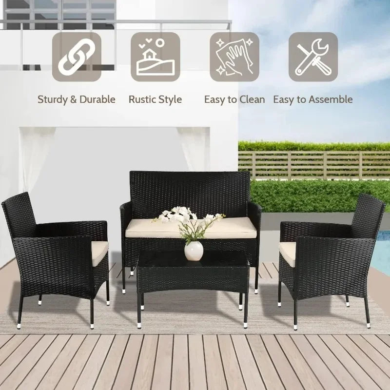 Patio Furniture Set 4 Pieces