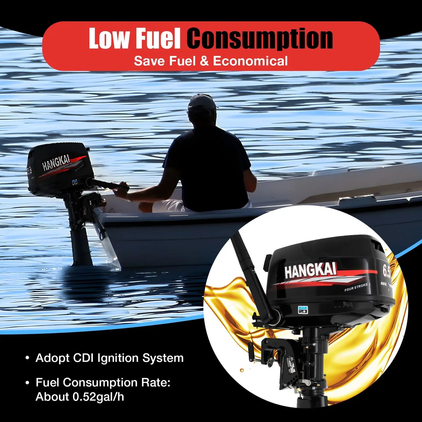 4-stroke 6.5 Hp  OutbOard EnginE