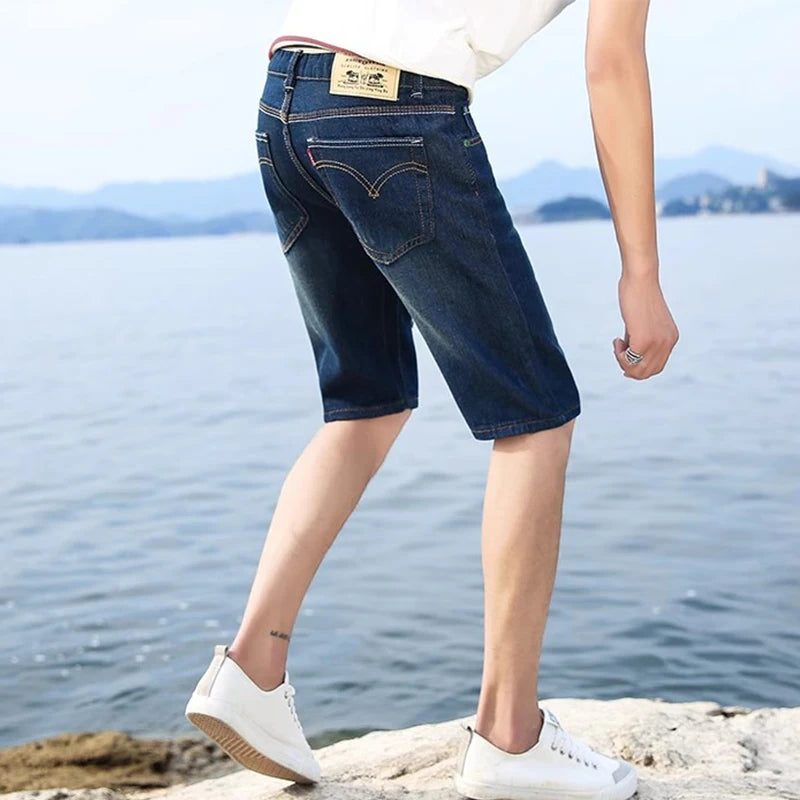 2024 Summer New Men's Perforated Jeans Shorts