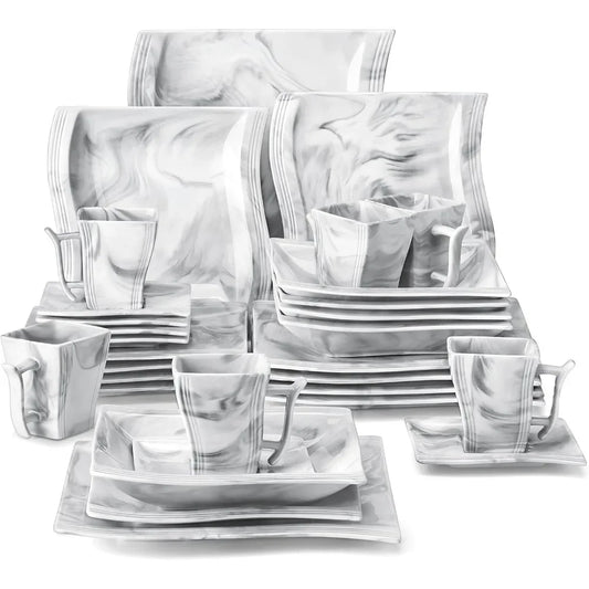 30 Piece Porcelain Dinnerware Sets for 6