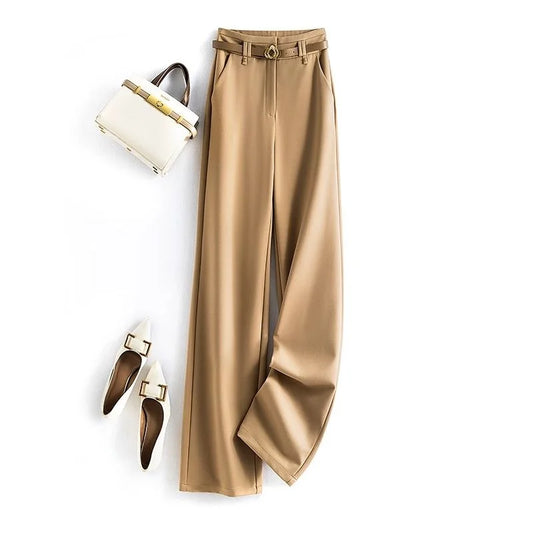 New 2024 Women's  Tailored Female Trousers Wide Leg  Slacks