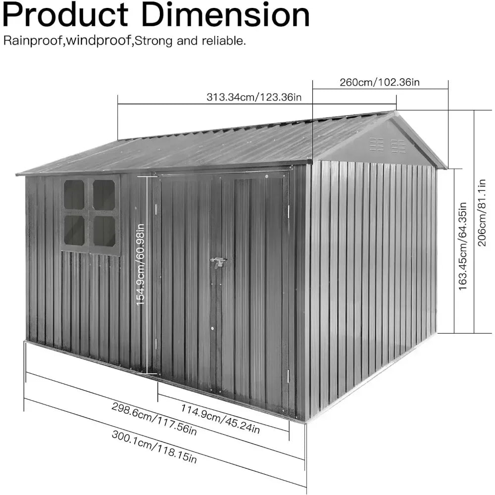 10 X 8FT Outdoor Storage Shed