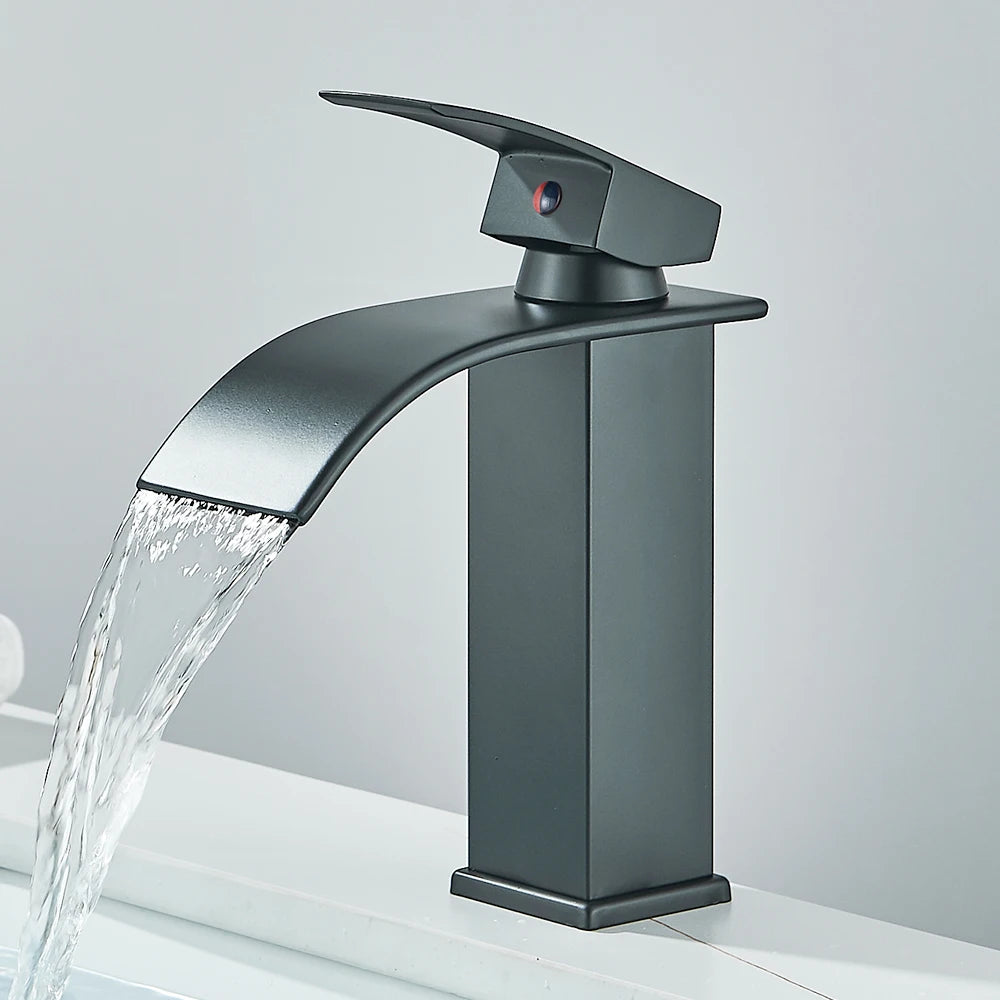 Matte Black Waterfall Basin Faucet