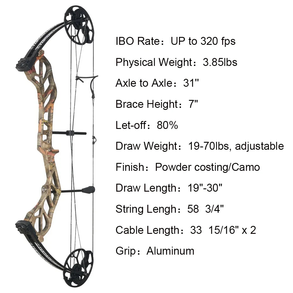 19-70LBS Compound Bow Set with Accessories