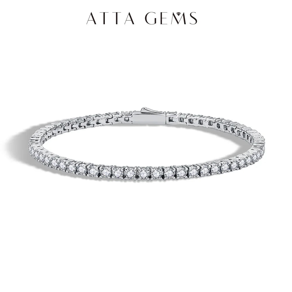 Round Cut 5.0 4.0mm Moissanite Tennis Bracelet for Women