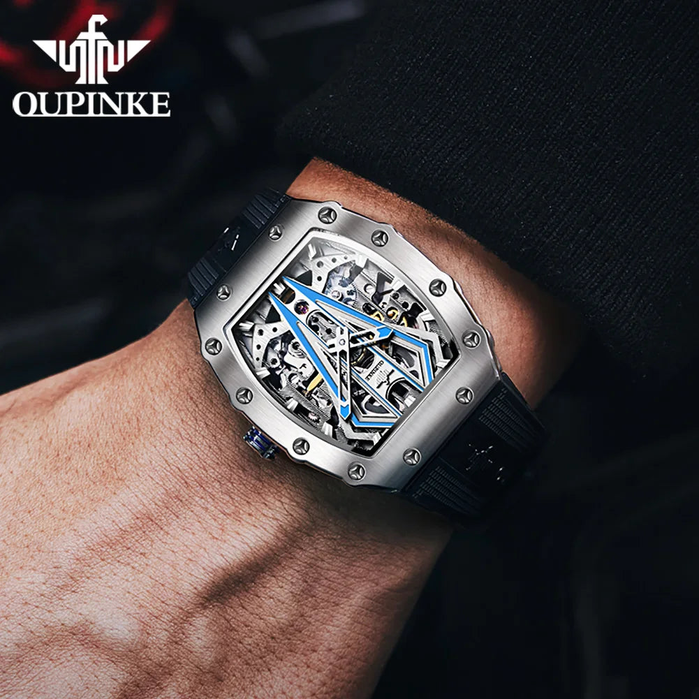 Men's Watches Skeleton Tonneau