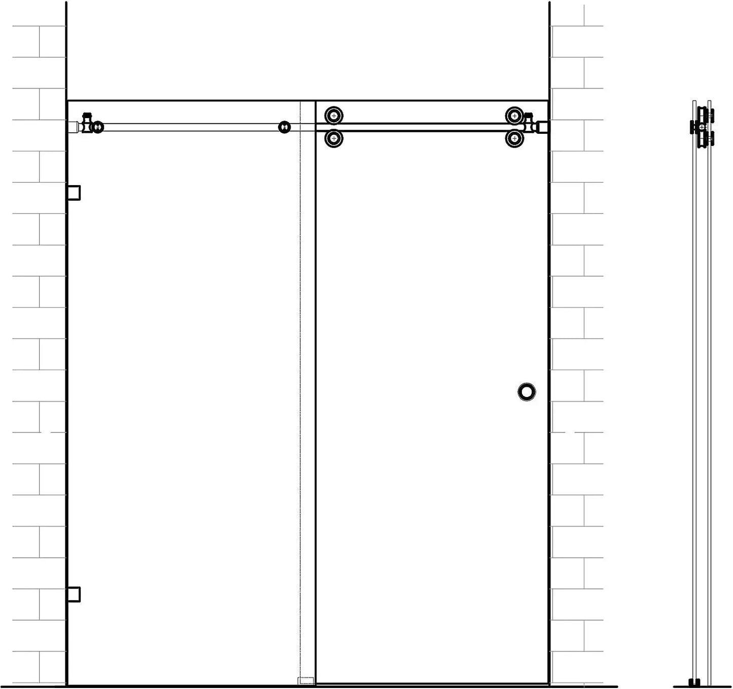 DIYHD 5FT 6.6FT Frameless Glass Shower Door Hardware