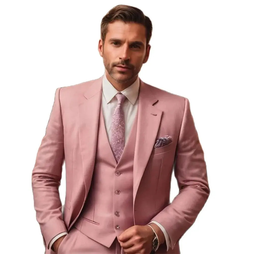 Luxury Pink Wedding Suits