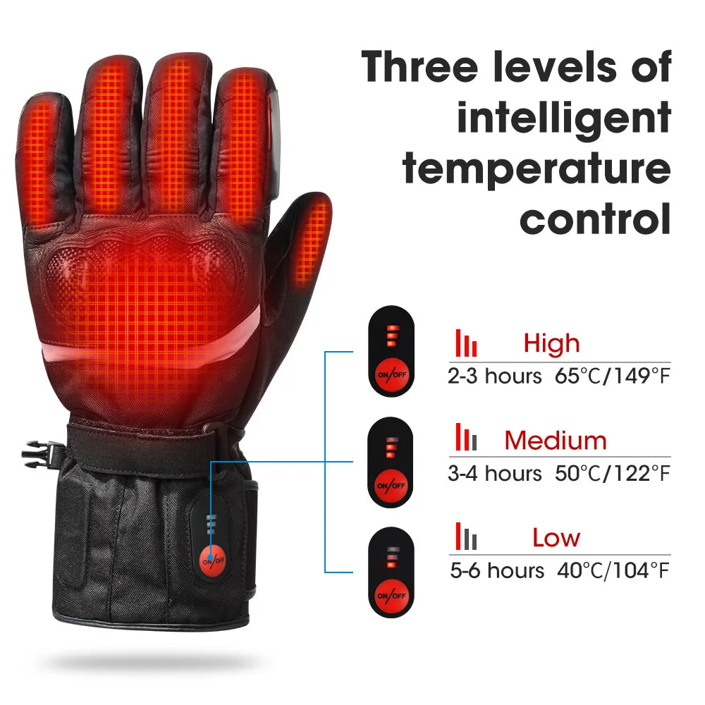 Snow Deer Electric Heated Gloves Winter Battery Heating Thermal Gloves Waterproof