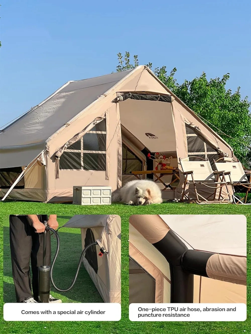 Inflatable Camping Tent with Picnic Blanket