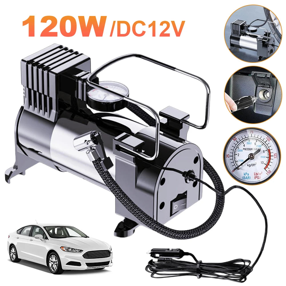 12V Heavy Duty Air Compressor Car Tire Inflator