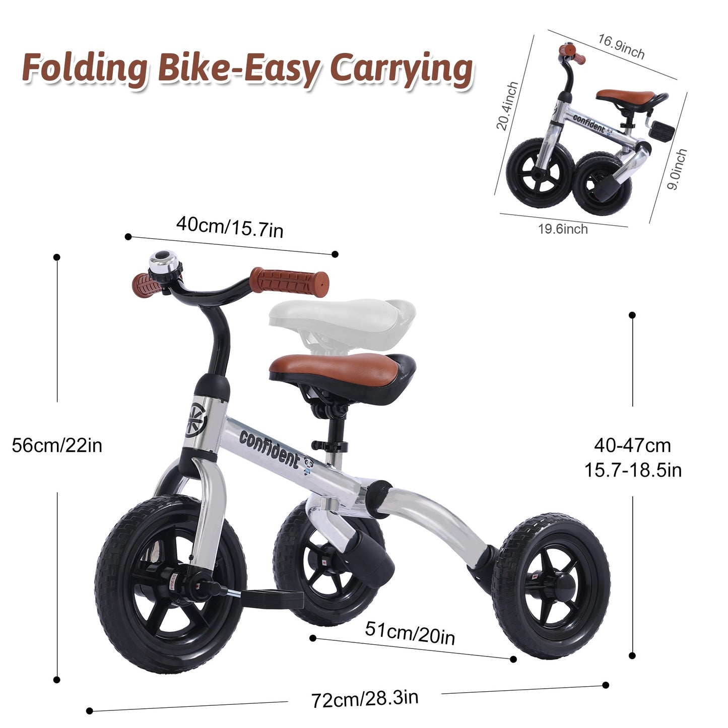 3 In 1 Tricycle For Toddlers Age 2-5 Years