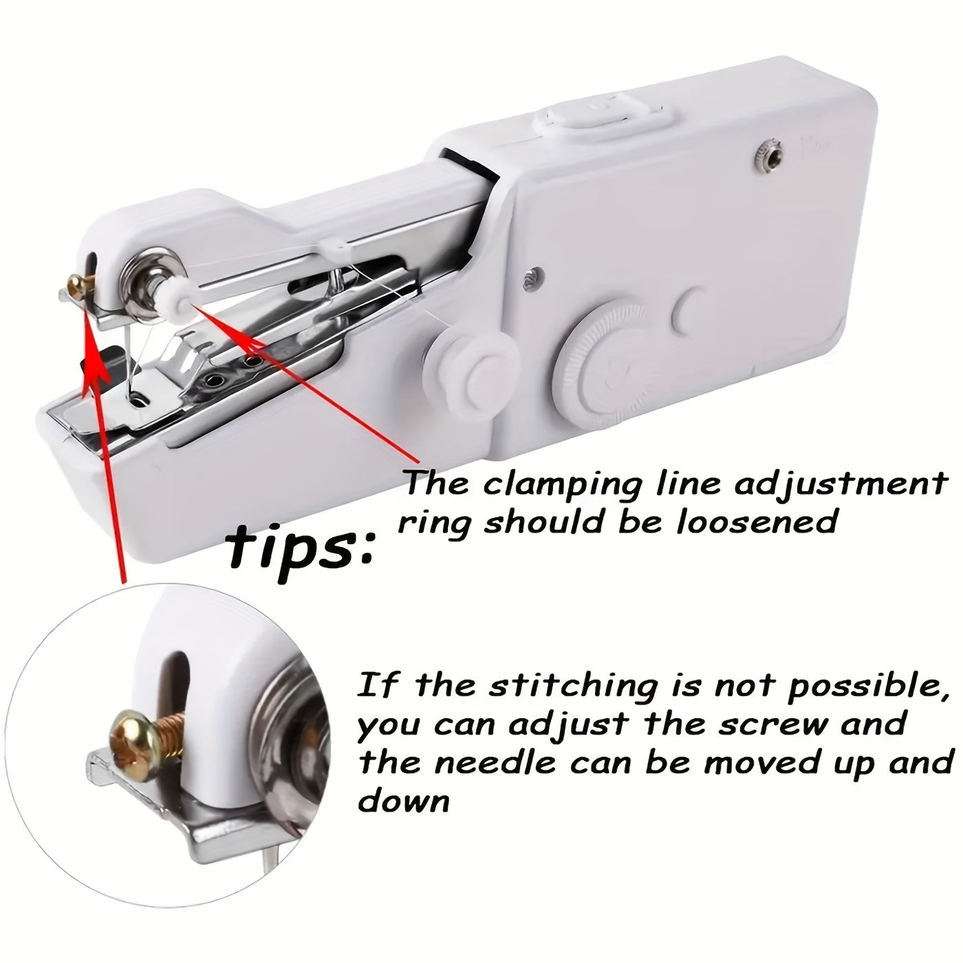 Portable Sewing Machine Quick Handheld Stitch Tool For Fabric, Cloth, Clothing