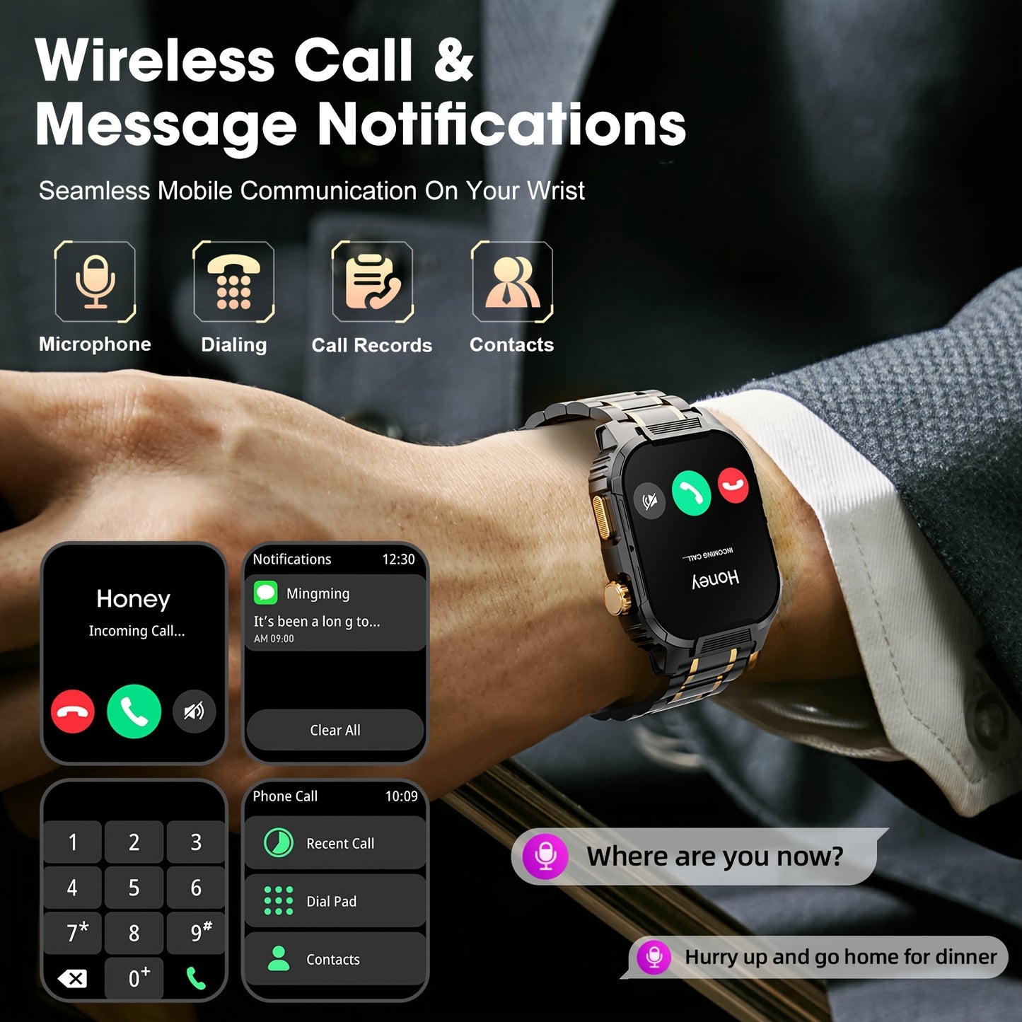 Men's Smart Watch, Wireless Calling (Answer/Make Calls)