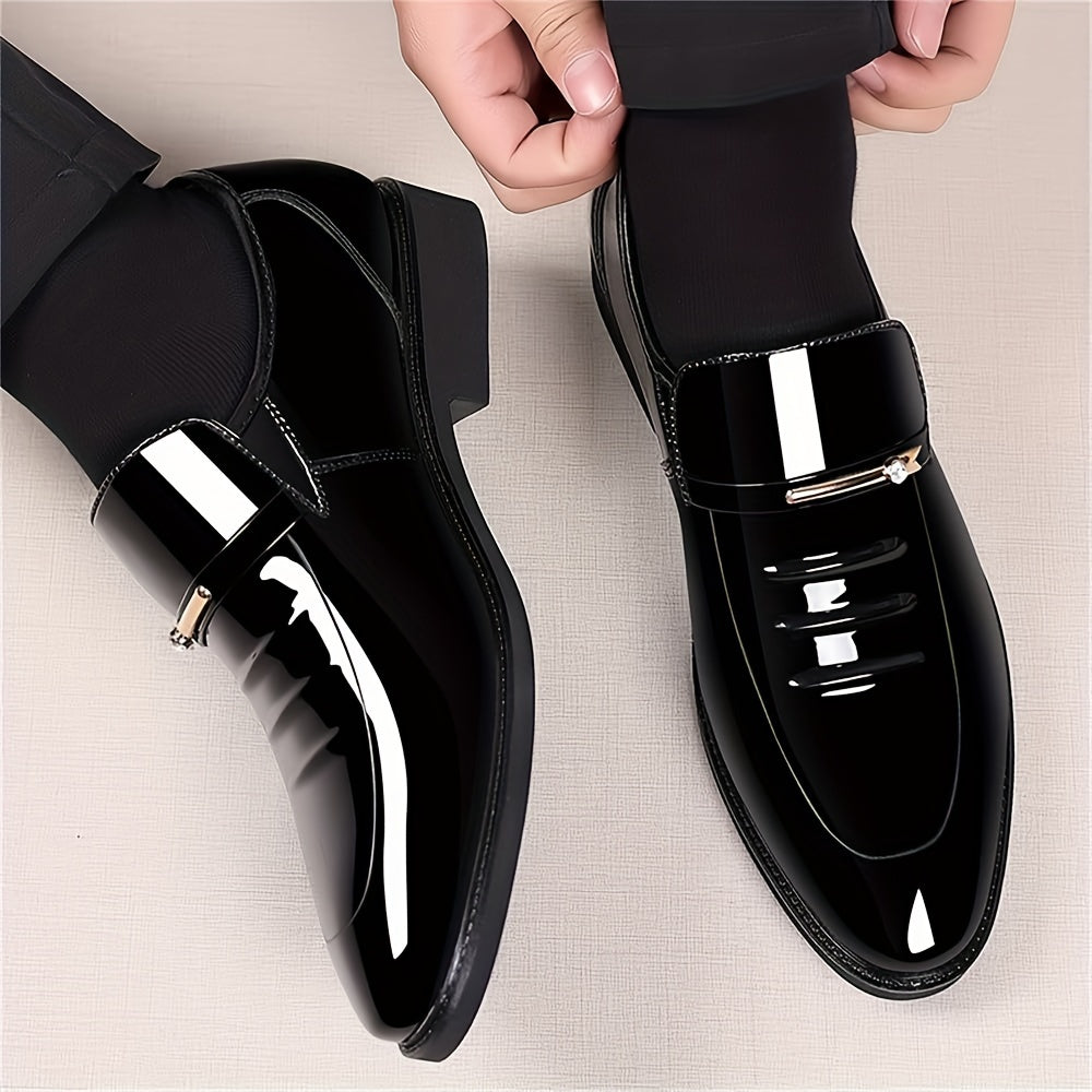 Patent Leather Slip On Loafers Comfortable Shoe For Men