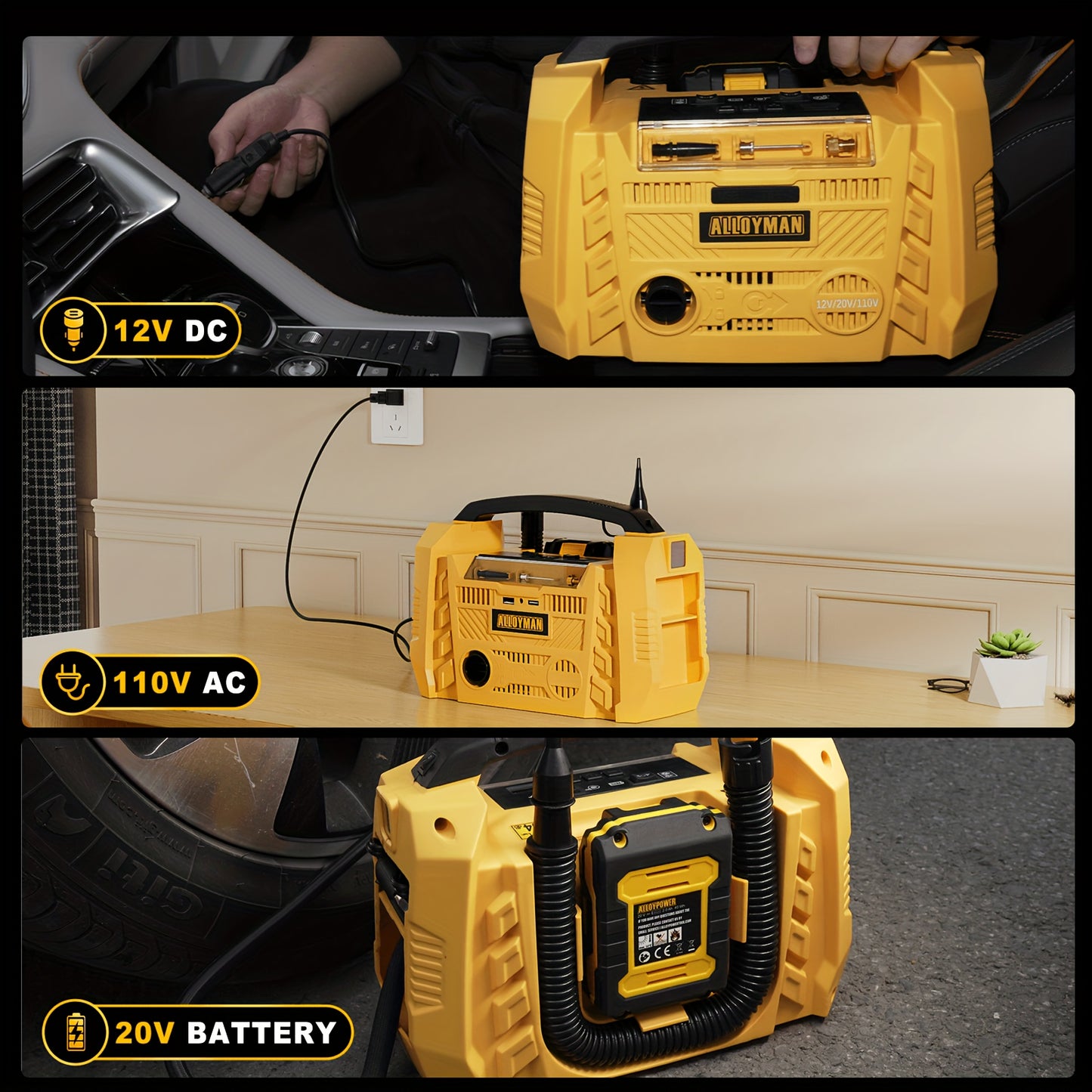 Portable Cordless Tire Inflator Air Compressor