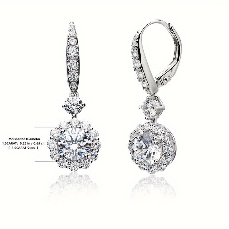 S925 Sterling Silver Moissanite Earrings Women Earrings