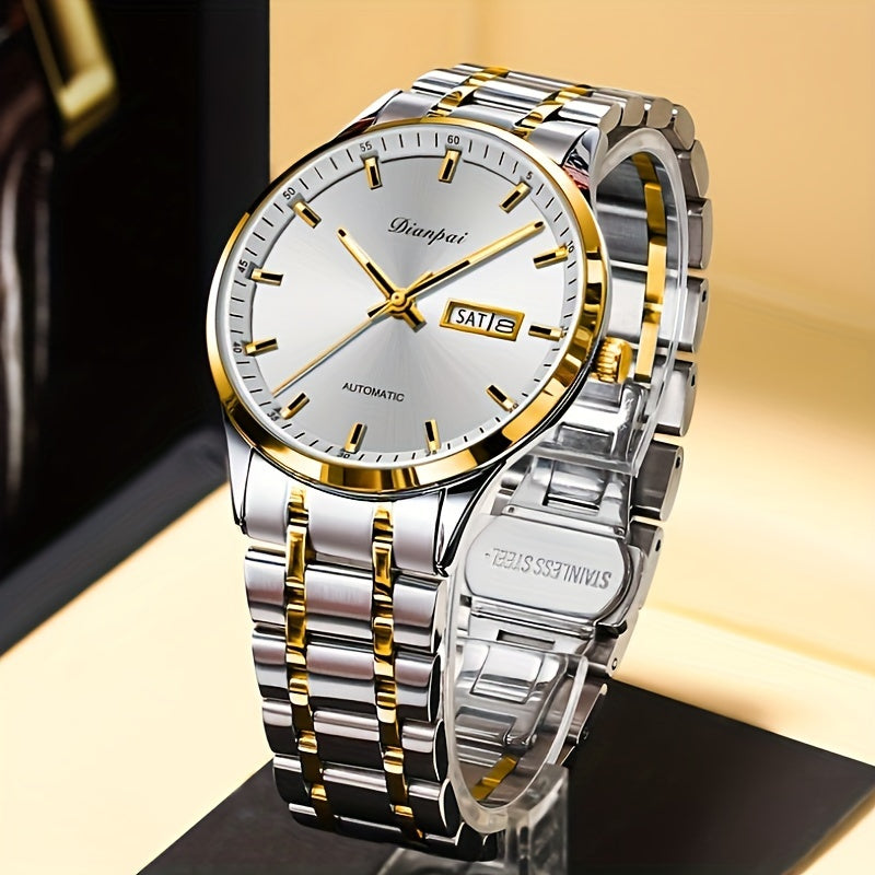 Men's Full Automatic Mechanical Watch, Simple Thin Business Waterproof Wrist Watch