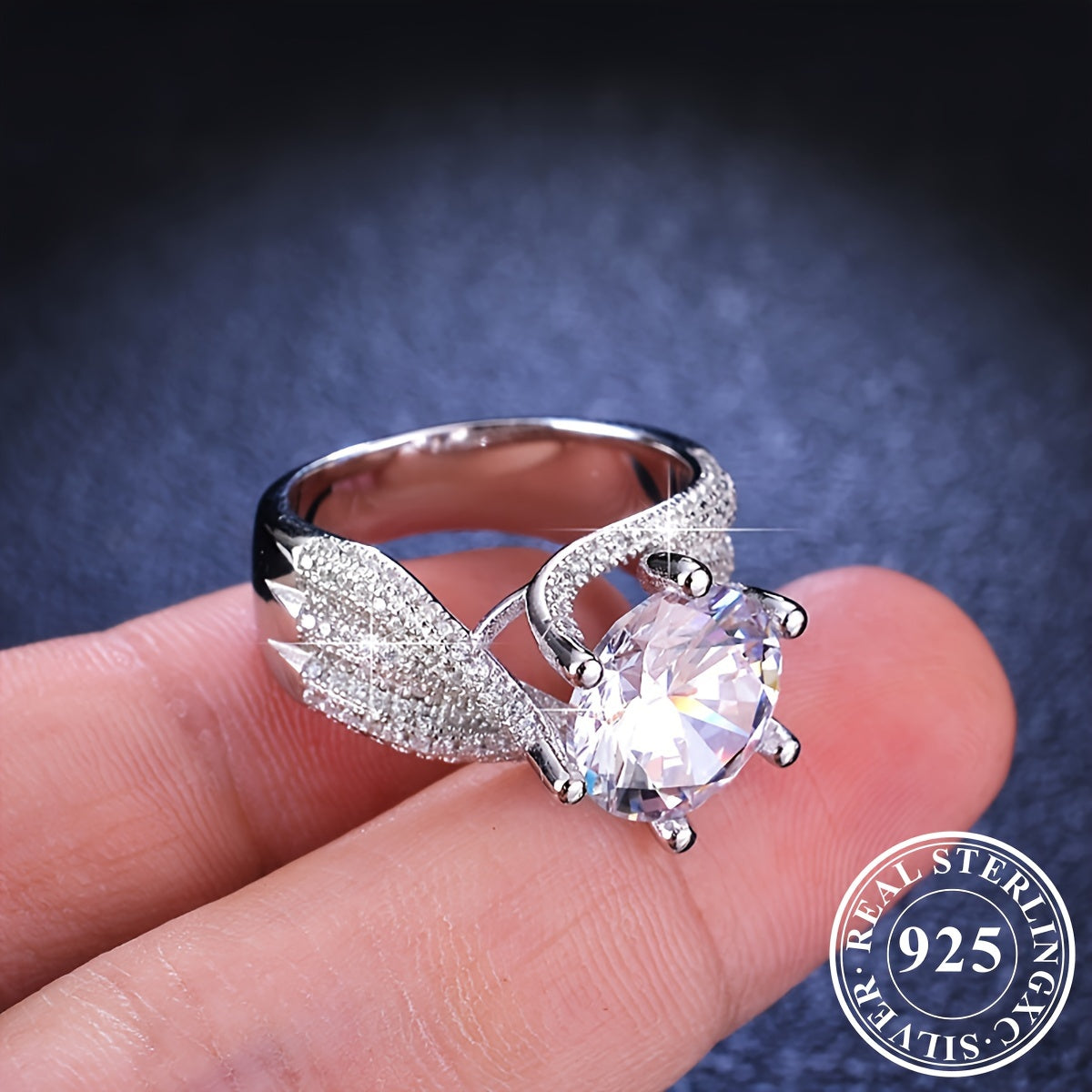 Platinum PT950 Moissanite Diamond Ring