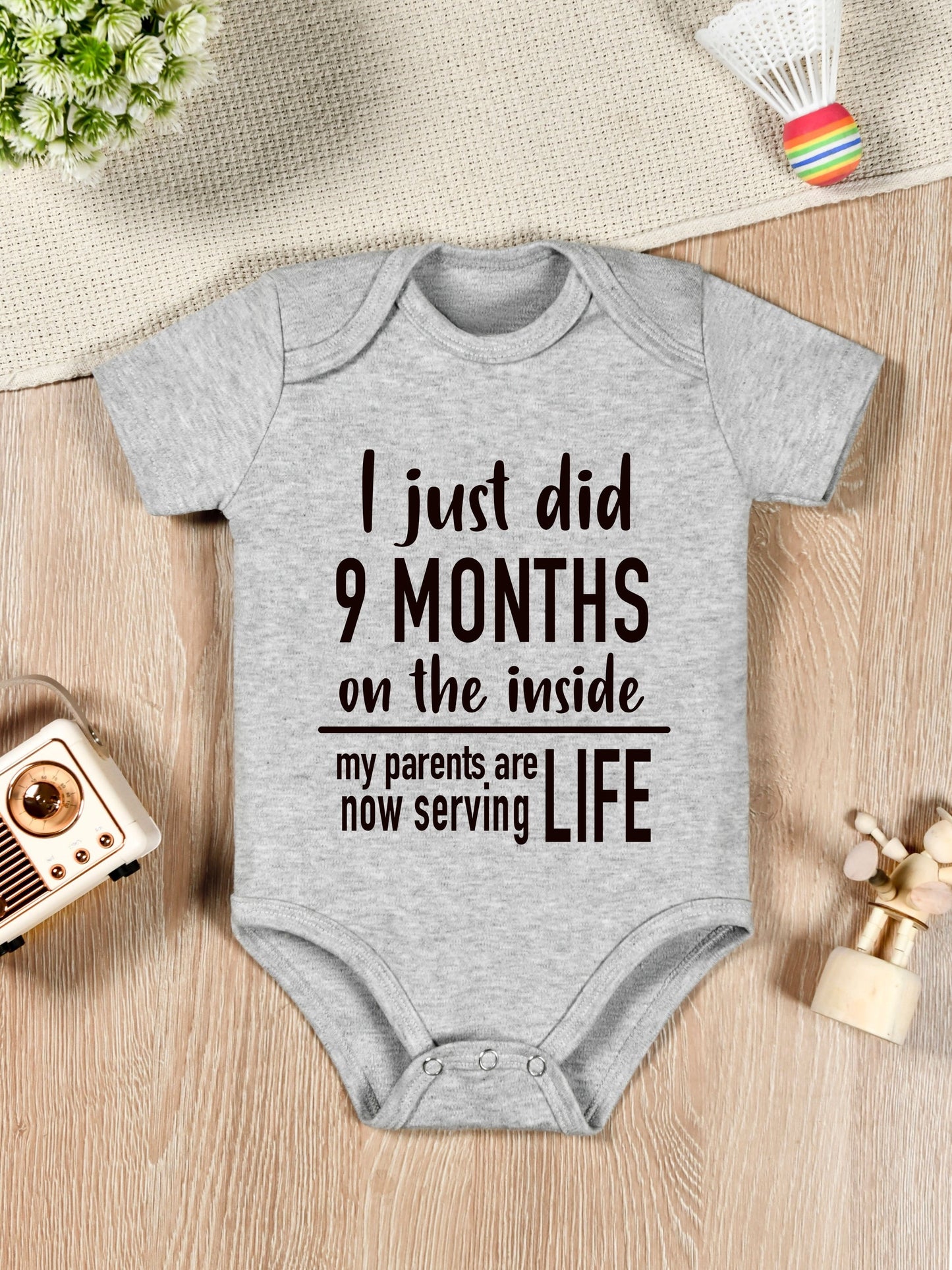 Baby Boy's & Girl's "9 Months" Print Bodysuit